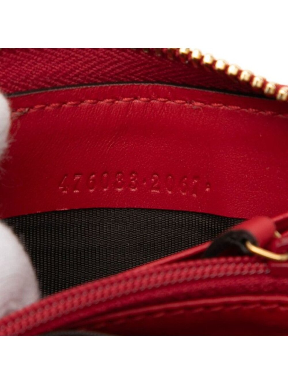 Gucci Sylvie Sherry Line Wallet Zip Around Red Navy Leather - Picture 5 of 7